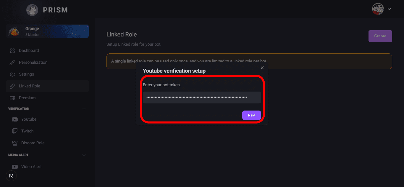 setting up, linked role