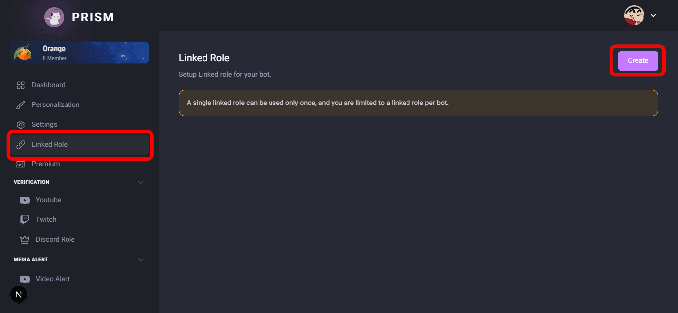 setting up, linked role